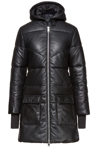 Walter Baker + Robert Quilted Leather Hooded Coat