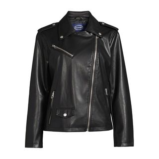 Scoop + Faux Leather Moto Jacket
