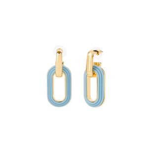 Scoop + 14K Gold Flash-Plated Blue Link Earrings