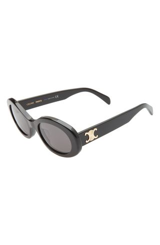 Celine + Triomphe 54mm Oval Sunglasses