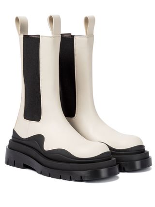 Bottega Veneta + Tire Leather Ankle Boots