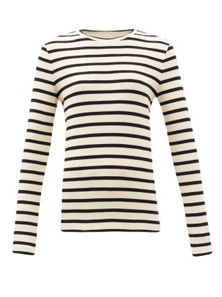 Jil Sander + Logo-label striped cotton-jersey T-shirt