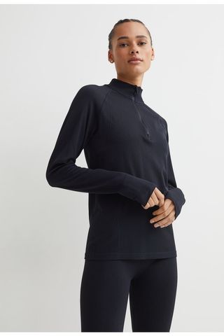 H&M + Ribbed Seamless Sports Top