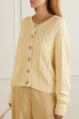 Loulou Studio + Vilm Cable-Knit Silk-Blend Cardigan