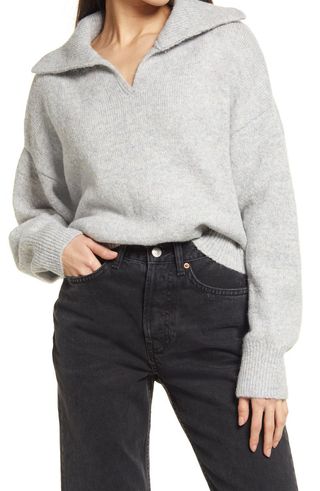 Topshop + Relaxed Collar Sweater