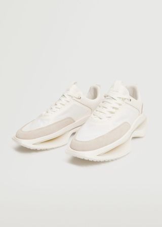 Mango + Leather Trainers With Transparent Panels