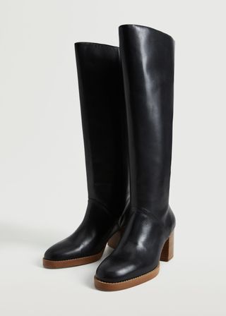 Mango + Heel Leather Boot