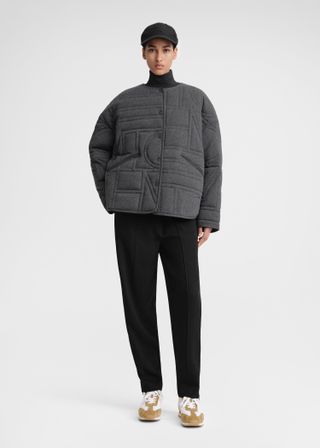 Toteme + Quilted Jersey Jacket Charcoal Melange