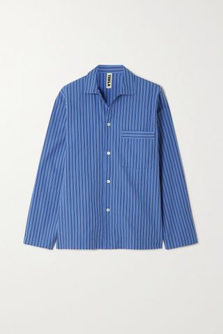 Tekla + Striped Organic Cotton-Poplin Pajama Shirt