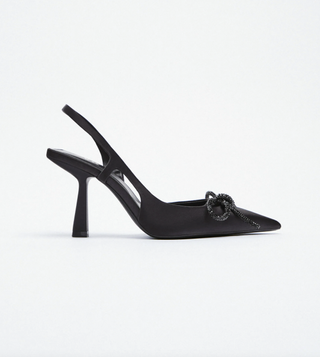 Zara + Shimmery Slingback Heels