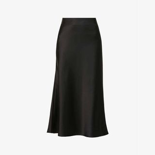Totême + High-Waisted Bias-Cut Satin Midi Skirt