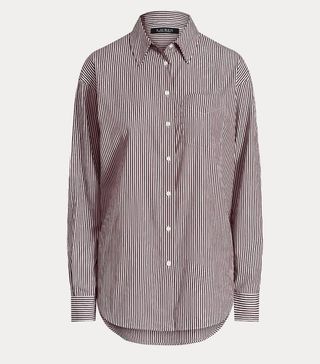 Ralph Lauren + Striped Cotton Broadcloth Shirt