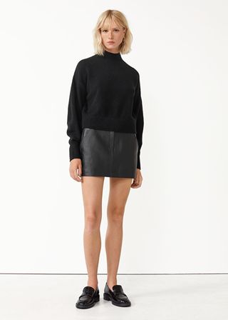 & Other Stories + Fitted Leather Mini Skirt