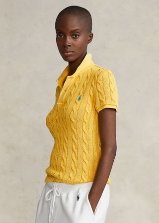 Ralph Lauren + Cable-Knit Polo Shirt