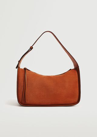 Mango + Leather Baguette Bag