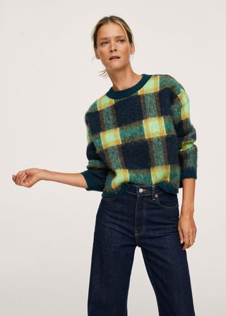 Mango + Textured Checked Sweater