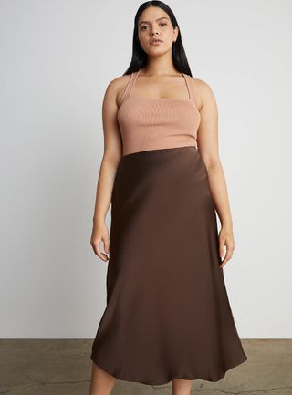 Who What Wear Collection + Brianna Midi Slip Skirt