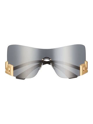 Versace + 40mm Irregular Shield Sunglasses