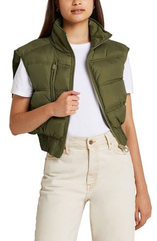 River Island + Quilted Puffer Vest