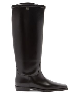 Totême + Square-Toe Leather Knee-High Boots