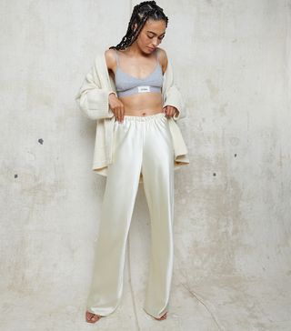 Sl'eau + Buttermilk Silk Bias Trousers