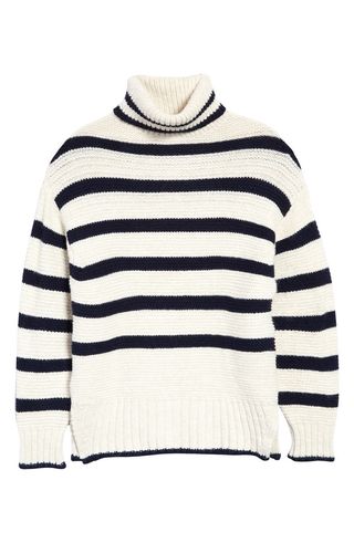 Topshop + Stripe Turtleneck Sweater
