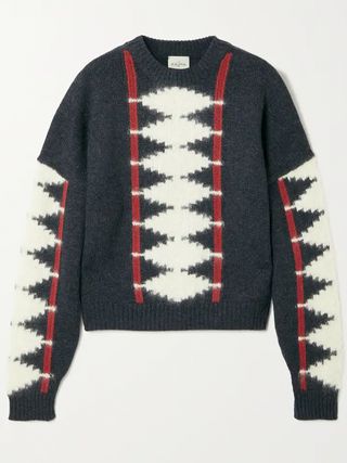 Le Kasha + + Net Sustain Argyle Organic Cashmere Sweater