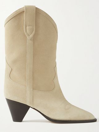 Isabel Marant + Luliette Embroidered Suede Ankle Boots