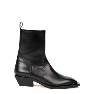 Aeyde + Luis 40 Black Leather Ankle Boots