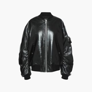 Prada + Oversized Nappa Leather Bomber Jacket