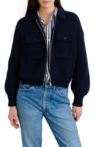 Alex Mill + Wallace Sweater Bomber Jacket