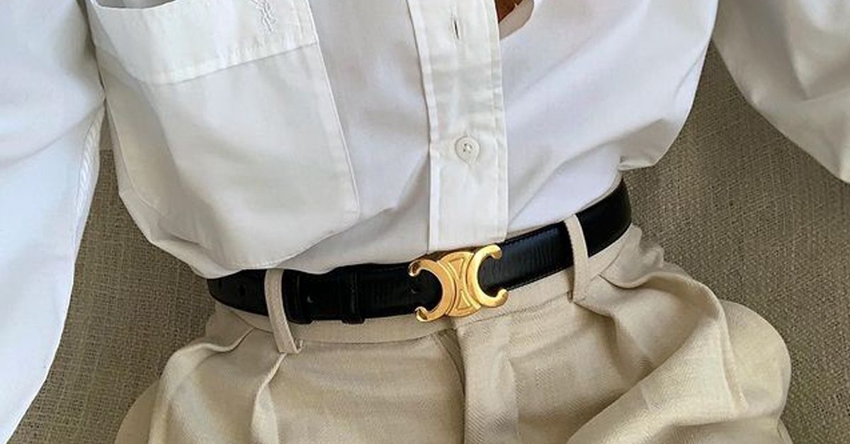 小物 Celine Belt Triomphe Medal Gold Hardware Celine Triomphe Belt Calfskin Black GHW – Perrine Porter
