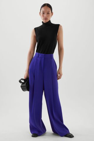 COS + High-Waisted Pleated Trousers