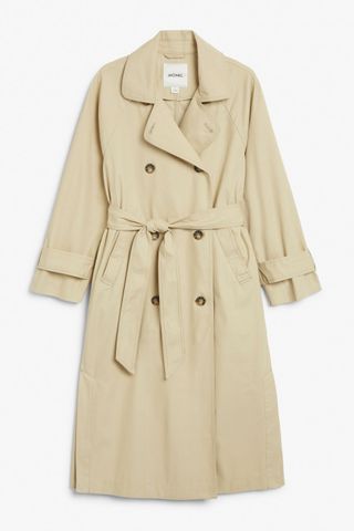 Monki + Double Breasted Front Trench Coat
