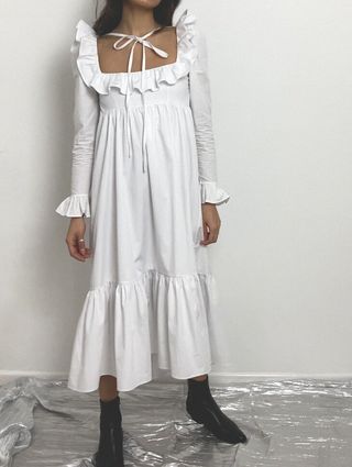 Chalsie Joan + Anna Dress in White Cotton