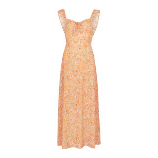 Rixo + Cecile Orange Floral-Print Maxi Dress