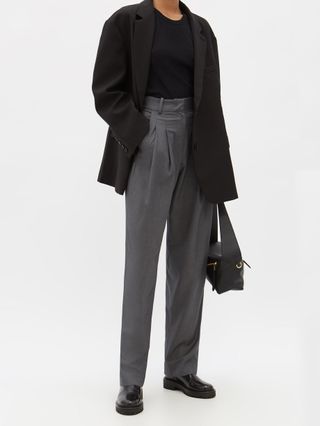 The Frankie Shop + Gelso Pleated Tencel-Blend Trousers