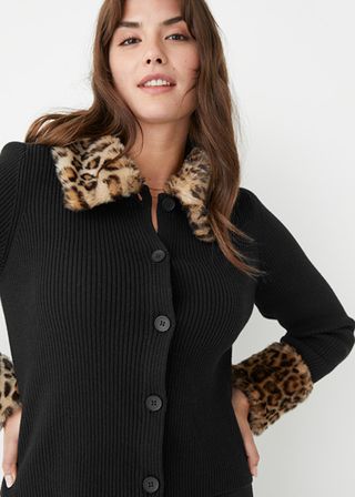 & Other Stories + Fitted Faux Fur Cardigan