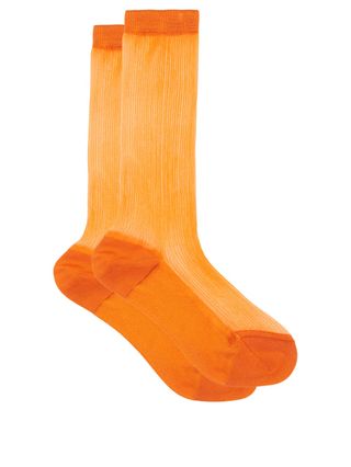 Raey + Sheer Ribbed Socks
