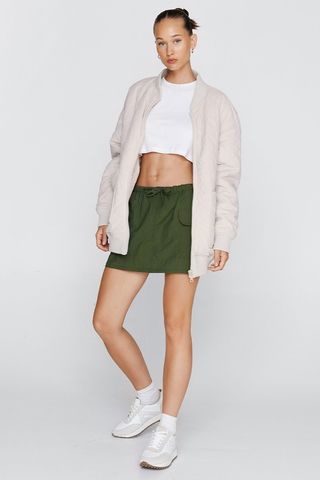 Nasty Gal + Cord Quilted Pocket Detail Bomber Jacket