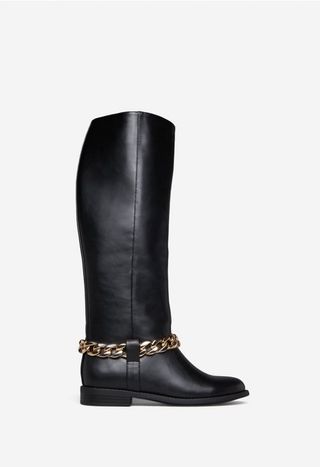 Vince Camuto + Nettie Chain Embellished Flat Boot