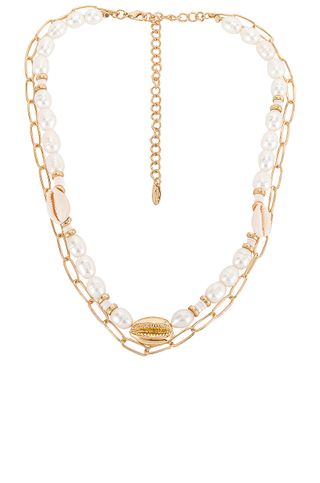 Ettika + Pearl Layer Necklace in Gold