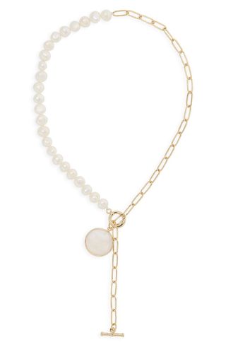 Nordstrom + Split Genuine Pearl Chain Necklace