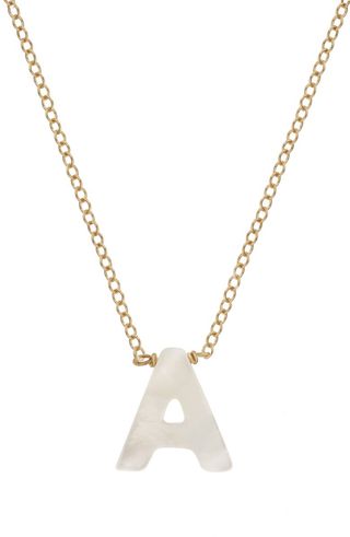 Kozakh + Dawn Mother-of-Pearl Initial Pendant Necklace