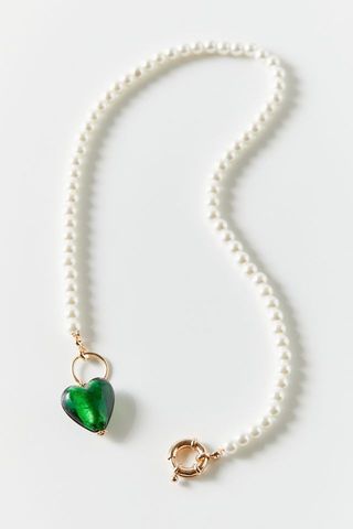 Urban Outfitters + Pearl Heart Statement Toggle Necklace