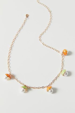 Urban Outfitters + Pearl Mushroom Charm Necklace