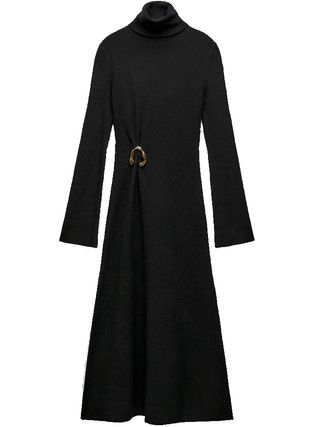 Zara + Knit Dress With Brooch