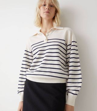 & Other Stories + Striped Polo Knit Sweater