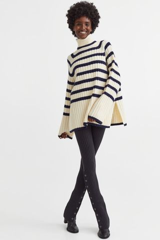 H&M + Rib-Knit Polo-Neck Jumper