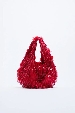 Zara + Beaded Sequin Handbag